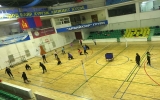中学校選抜チームのバレーボール練習様子
